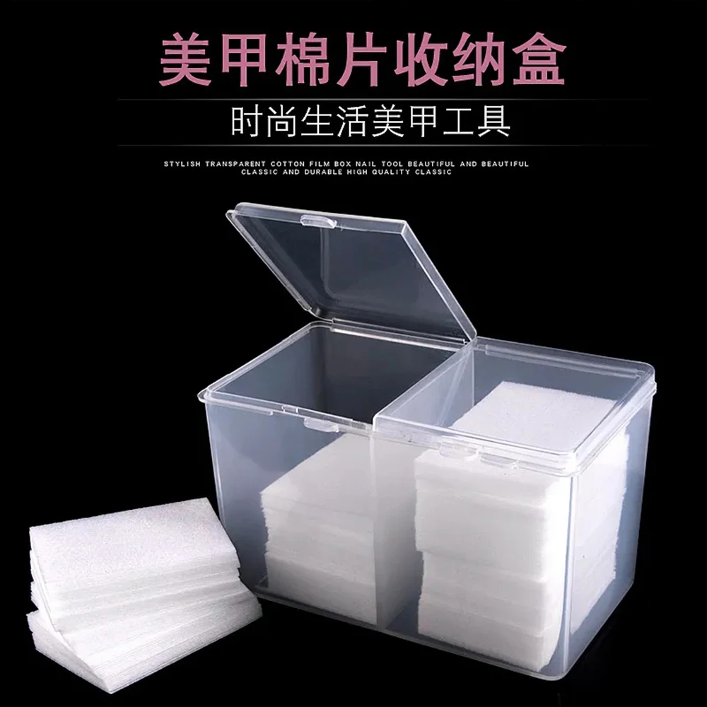 2-Compartments Nail Polish Remover Nail Wipes Cotton Pad Container Storage Box Makeup Organizer Nail Art Tools Case Holder