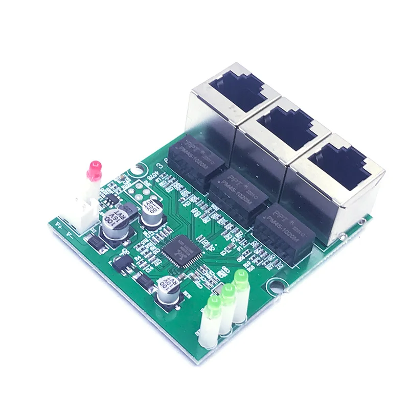 Snelle Schakelaar Mini 3 Port Ethernet Switch 10/100Mbps Rj45 Netwerk Switch Hub Pcb Module Board Voor Systeem integratie Module