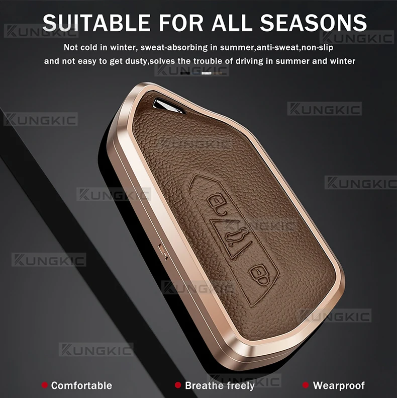 Für SEAT Leon Cupra Leon Cupra Formentor 2020 2021 2022 2023 2024 2025 Metall Leder Auto Remote Key Fall Abdeckung Shell Keychain – Detail 5