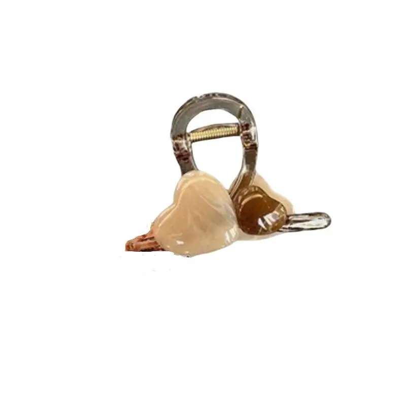 Elegant color matching, love, grab clip, women\'s multifunctional back shark clip, fashionable and simple double-sided hair clip
