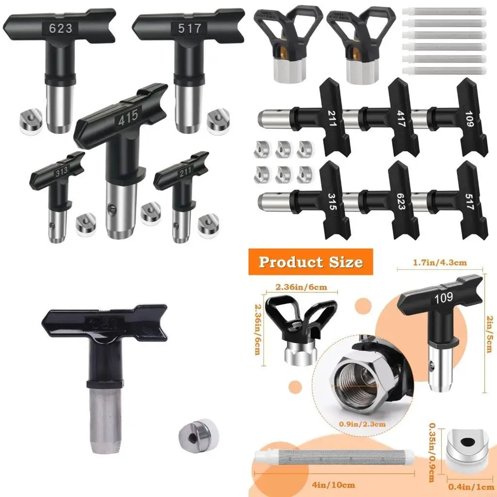 

964E 14Pcs Sprayer Tip Paint Sprayer Tips Reversible Airless Sprayer Nozzles Tips Airless Sprayer Sprays Machine Parts for Home