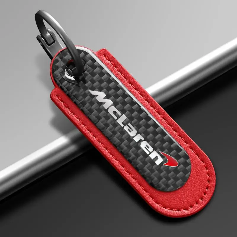 1 Uds para Mclaren 720SGT 570 600LT 540C P1 Alcantara nuevo estilo llavero de cuero de fibra de carbono accesorios creativos para llavero de coche