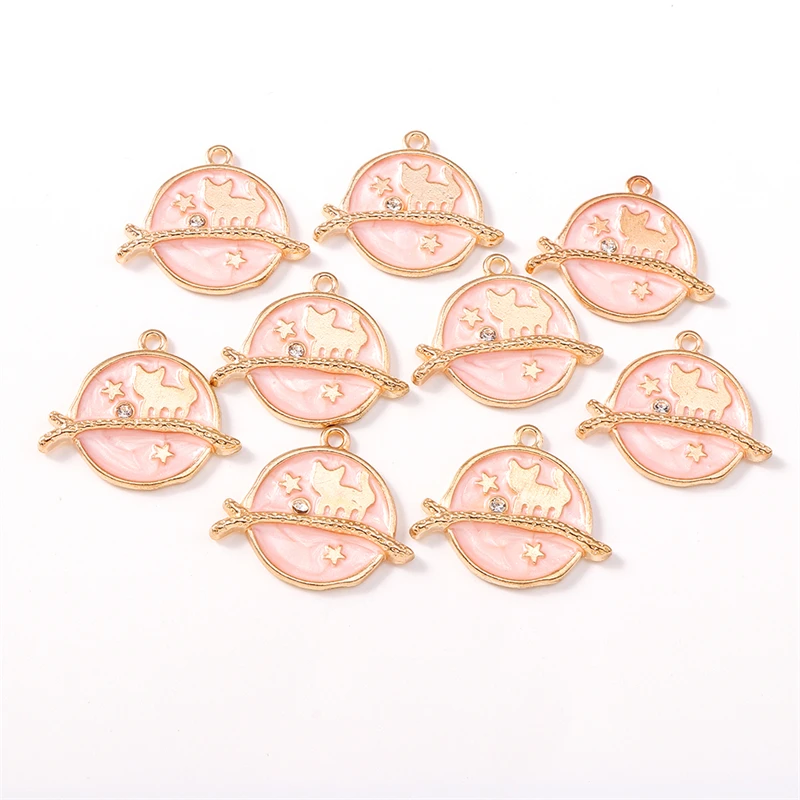 

Duarte 20Pcs/Lot Cartoon Animal Charms Enamel Cat Charms Pendants for Jewelry Making Necklaces Earrings DIY Crafts Accessories