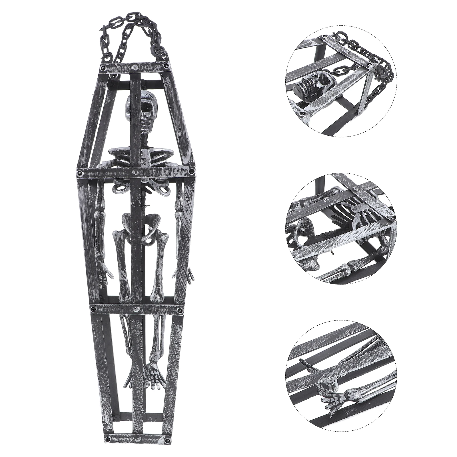 

Unique Coffin Ghost Hanging Ornament Reusable Plastic Halloween Decorative Sculpture For Indoor Outdoor Horror