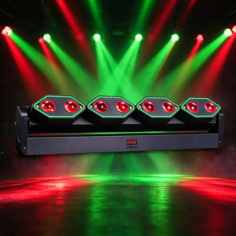Square 8-Eyes 40W Moving Beam Light 8PCS 40W Matrix Scan Stage Light for Bar KTV Nightclub Atmosphere Lighting