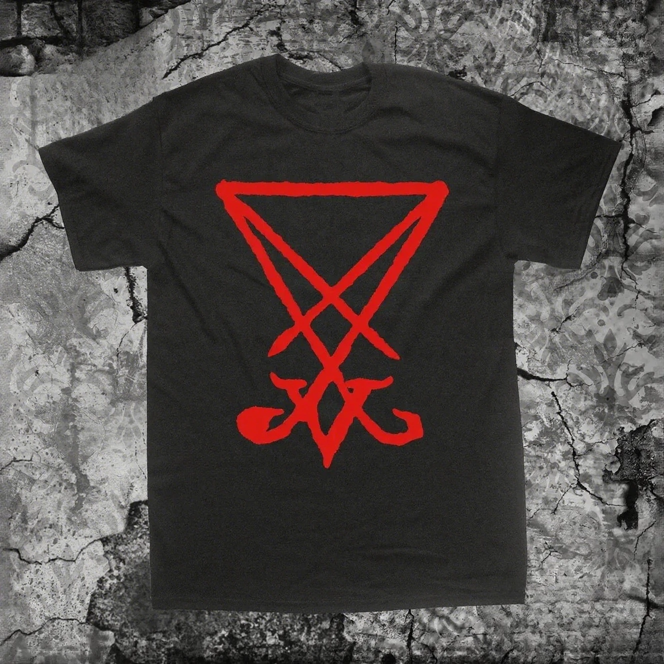 

Рубашка с изображением Сигила Люцифера в стиле панк, оккультная готика, злая голова сатаны, пентаграмма, сатанинский Мендес, повседневная хипстерская футболка из 100% хлопка