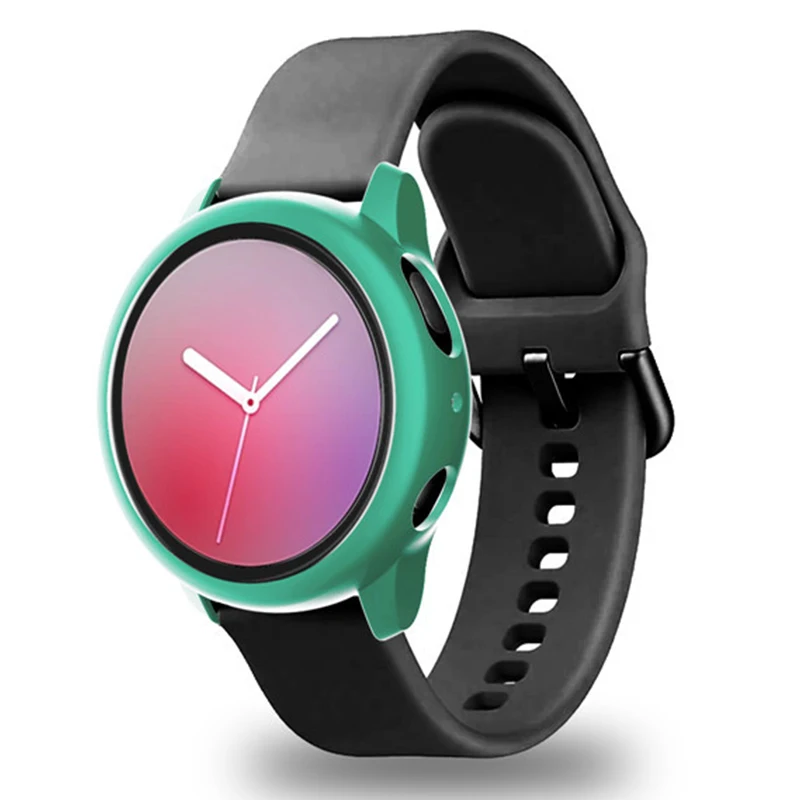 Vidro temperado + caso para samsung galaxy watch ativo 2, 44mm, 40mm, cobertura total, pára-choques, capa protetora, protetor de tela