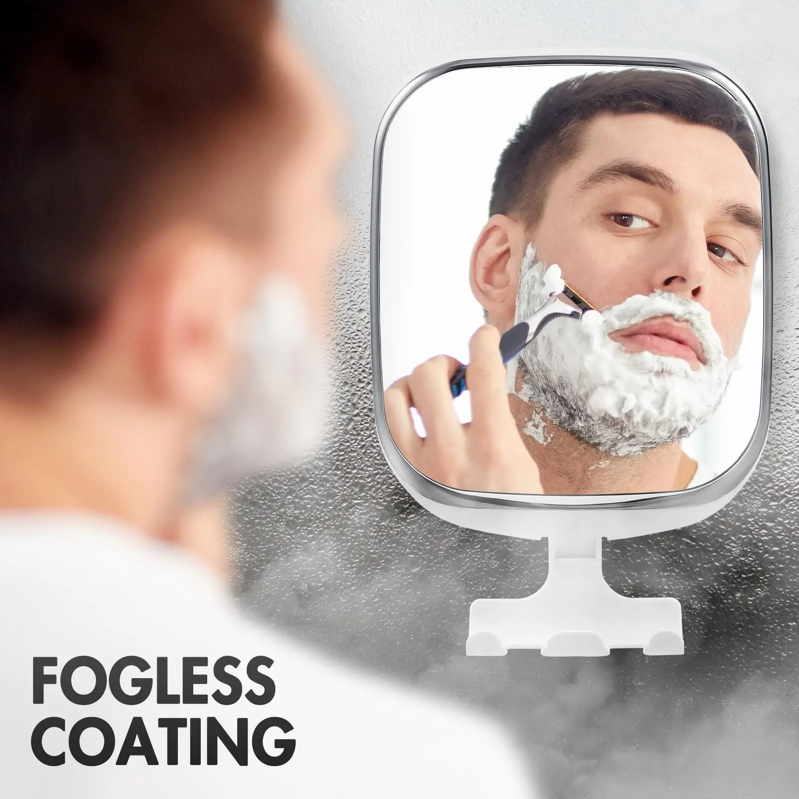 

TAILI Shower Mirror Fogless for Shaving with Razor Holder Suction Anti Fog Shaving Mirror NO-Drilling Removable Makeup Mirror