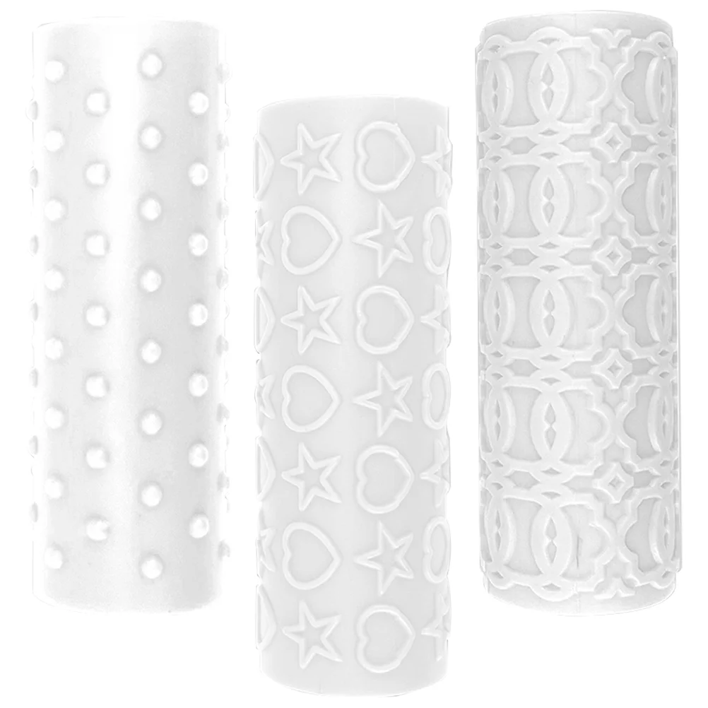 3 Pcs Polymer Clay Sculpting Tools Texture Stick Roller Embossing Pottery Rollers