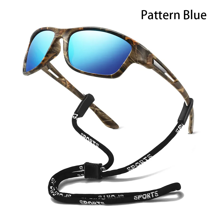 Tarnfarben-Sonnenbrille mit Kette, Vintage-Stil für Angeln, Autofahren, Sport und Freizeit, Unisex-Laufbrille, Bergsteiger-Sportbrille – Detail 5