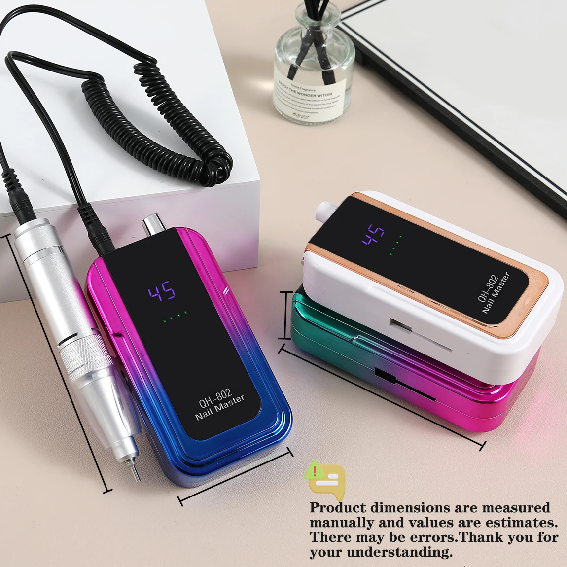 45000 دورة في الدقيقة آلة حفر الأظافر الكهربائية المحمولة ملف الأظافر قابلة للشحن مسمار ساندر ل هلام تلميع الأظافر لصالون مانيكير #3