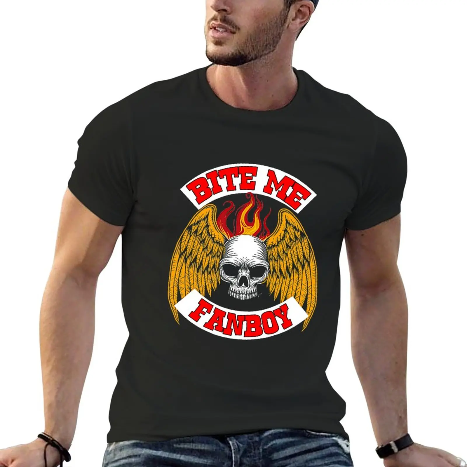 Bite Me Fanboy T-Shirt hippie clothes Aesthetic clothing mens workout shirts