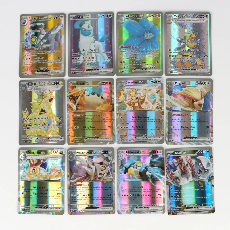 Cartas de Pokémon escarlata y violeta, cristal de titanio, Charizard EX, cartas de batalla, tarjetas comerciales, 100 piezas