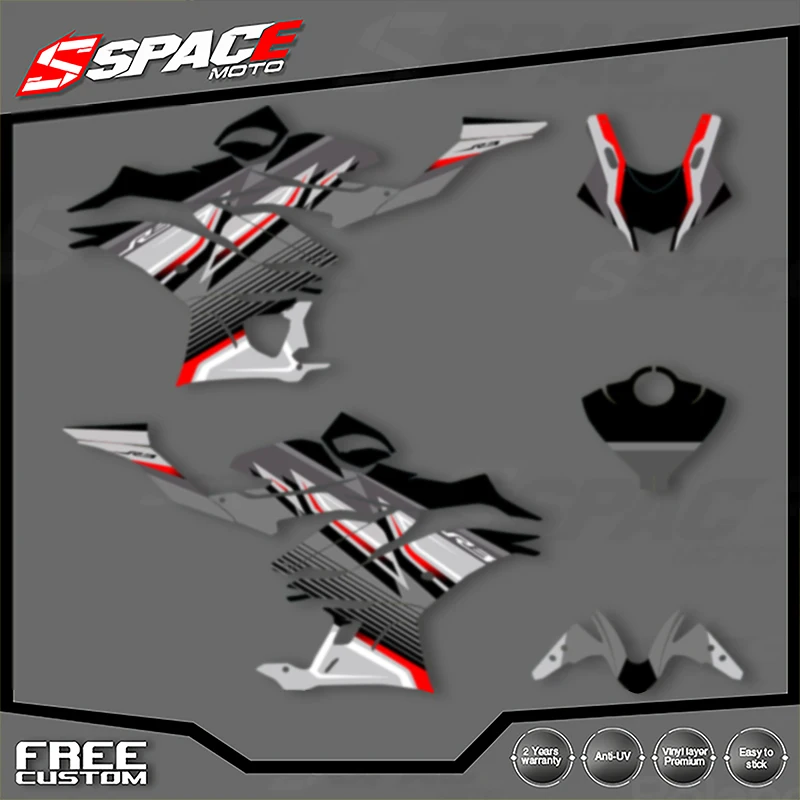 

SPACE Custom Motorcycle Graphics For YAMAHA 2019 2020 2021 2022 2023 R3 Enduro Decal Stickers Kits 005
