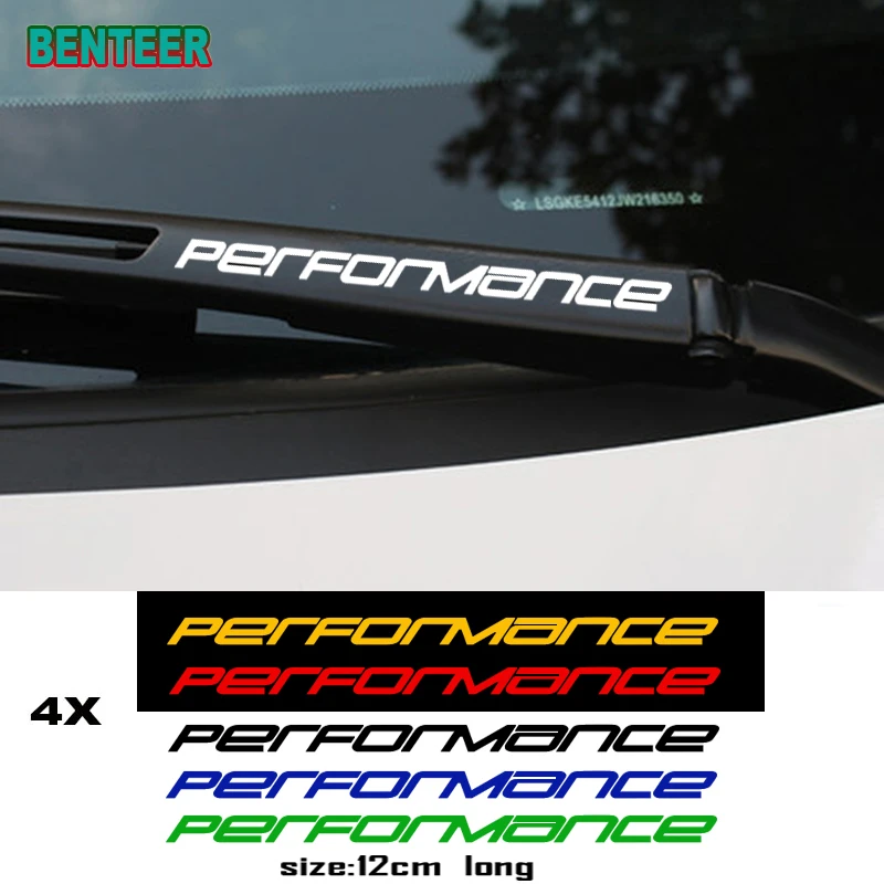 4Pcs Reflective Performance Car wiper sticker For volkswagen vw Golf  Scirocco Passat MK4 MK8 Polo CC gti R