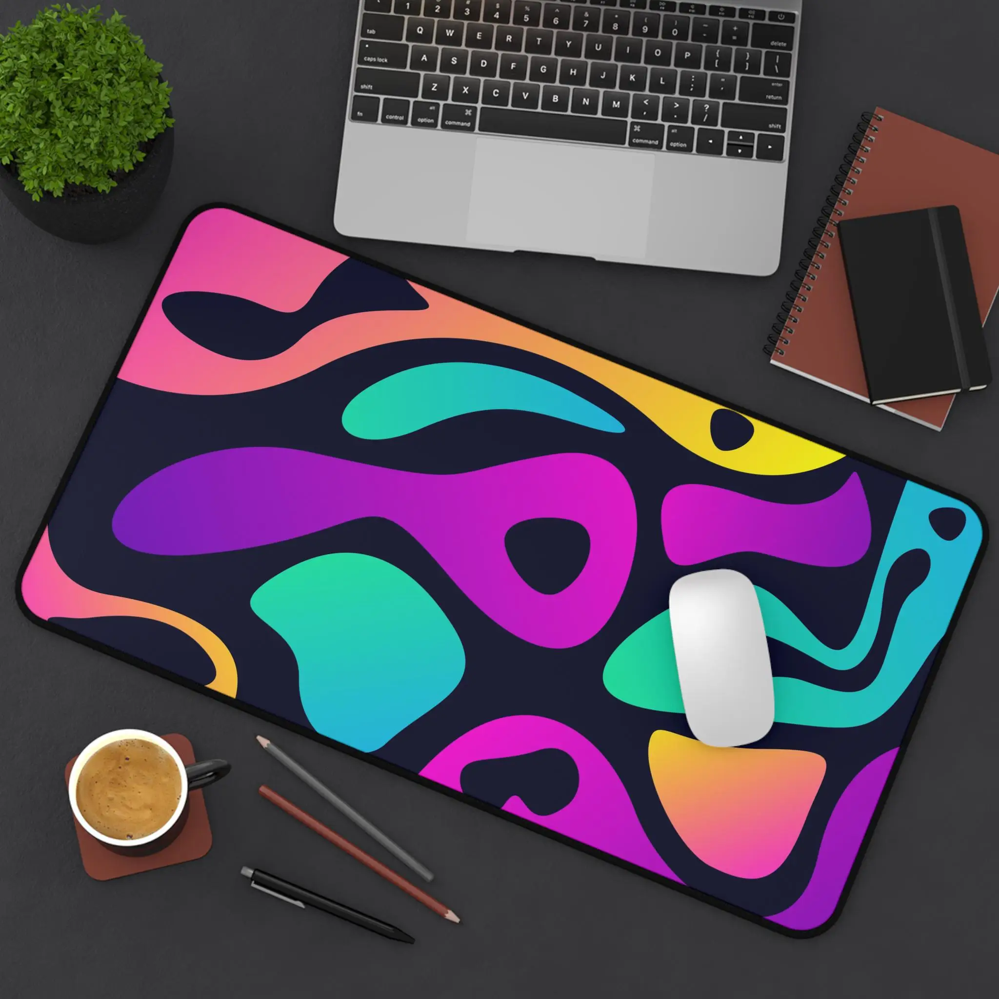Colorful Abstract Desk Mat, Vibrant Desktop Decoration, Mouse Pads, Office Accessory, Gamer Gift, Unique Workstation Decor