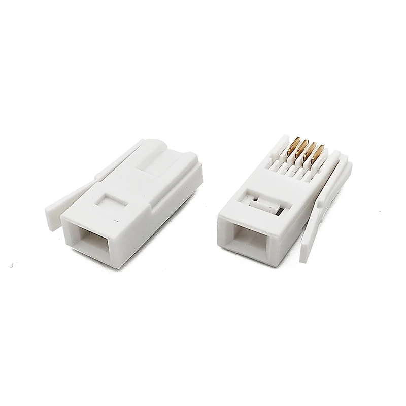 10PCS BT Style 6P4C 6P6C RJ14 RJ12 Connector RJ11 UK Phone Modular Connector For Telephone Cable