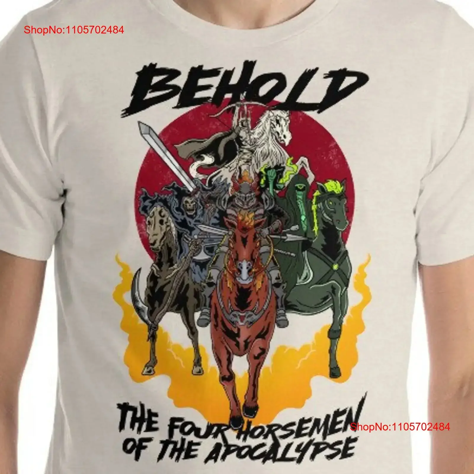 The Four Horsemen of Apocalypse Apocalyptic Riders T Shirt vintage Washed Breathable Slightly Unisex Versatile fashion