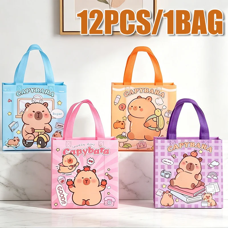 bolsa-de-presente-com-design-de-capivara-feita-de-tecido-nao-tecido-ideal-para-guardar-objetos-com-alcas-para-carregar-perfeita-para-lembrancinhas-de-natal-aniversarios-e-festas-﻿