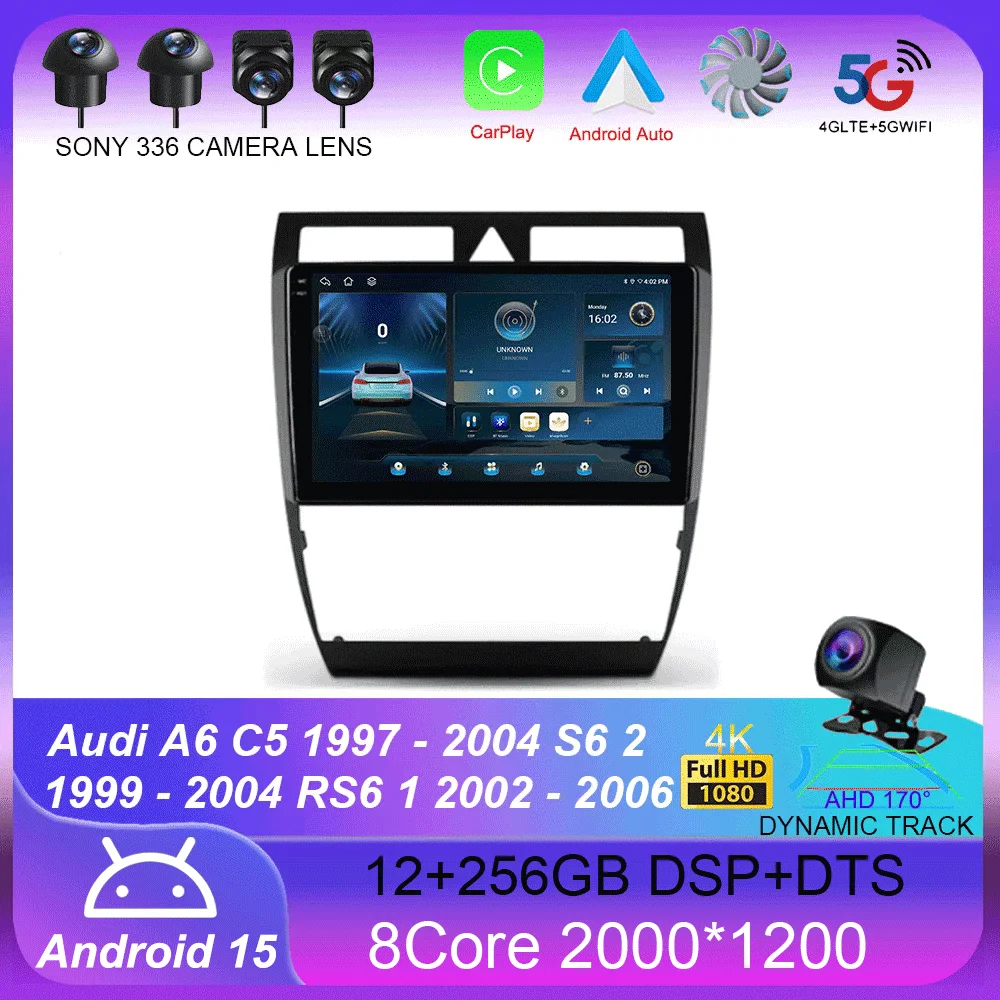 

For Audi A6 C5 1997 - 2004 S6 2 1999 - 2004 RS6 1 2002 - 2006 GPS Car Radio Navigation Multimedia Video Player Stereo Android15