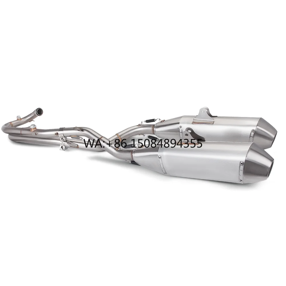 For RS550R 300 650R Motorcycle Exhaust System Upgrade Kit Lossless Installation Link Pipe Compatible with Two-tail End Muffler