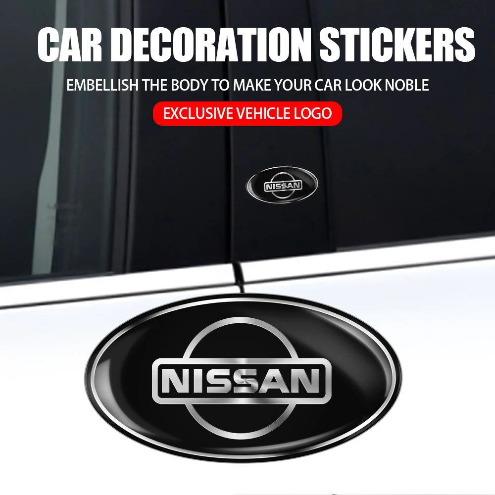 3D Car Styling Aluminum Alloy Badge Emblem Stickers Body Fuel Tank Decal Auto Decoration Accessories For Nissan X-trail Qashqai