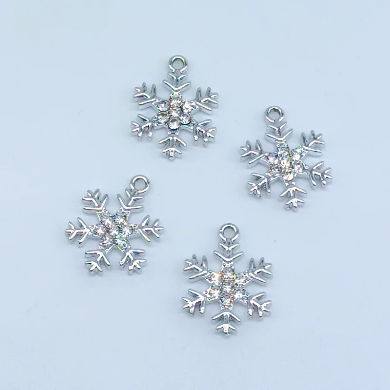 50pcs/lot Fashion snow With rhinestone pendant Earrings Drop bling charm Ear Studs connecter tag Jewelry DIY