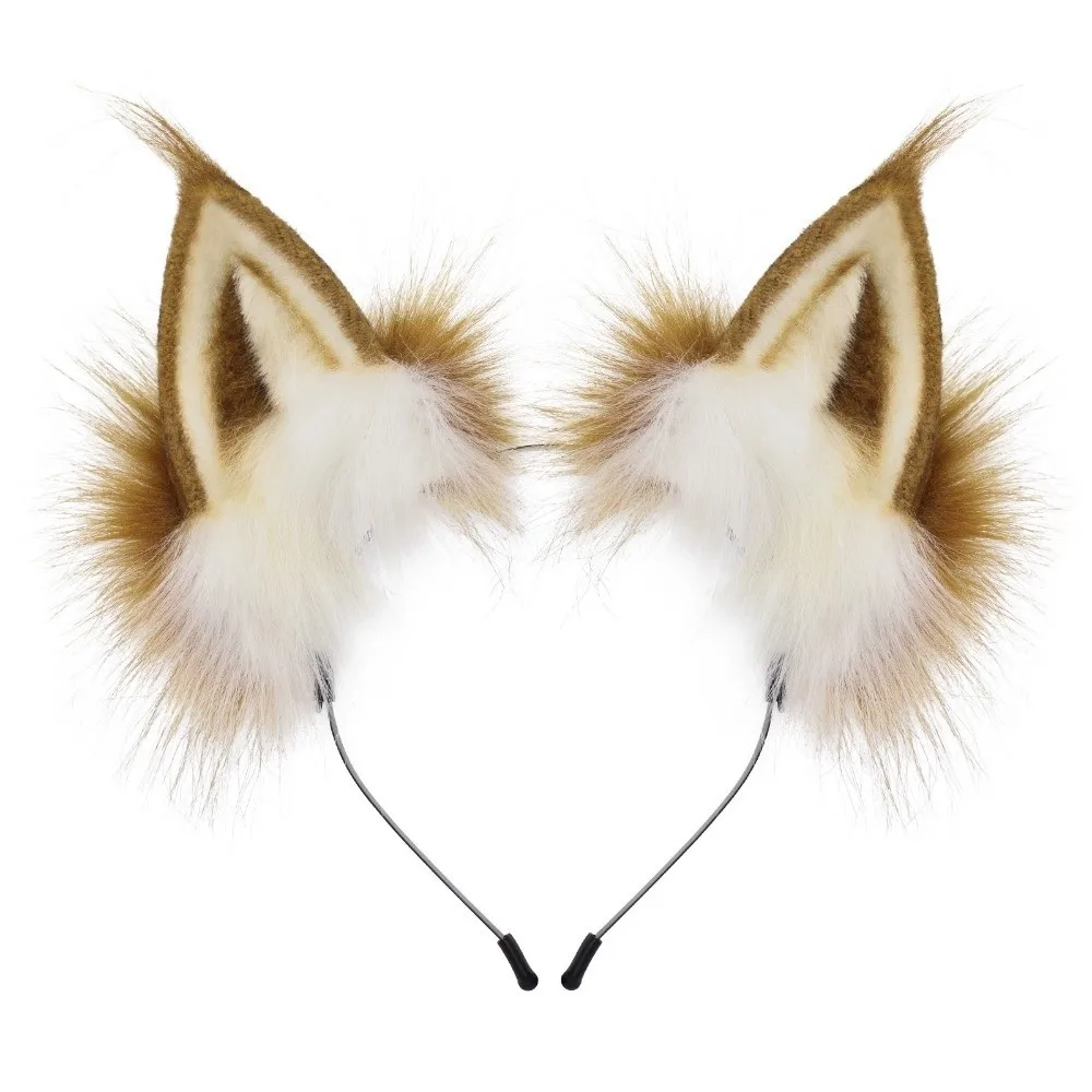Funny Lolita Cat Ears Headband Animals JK Wolf Dog Hair Band Headwear Furry Cosplay Headwear Female Hair Accessories