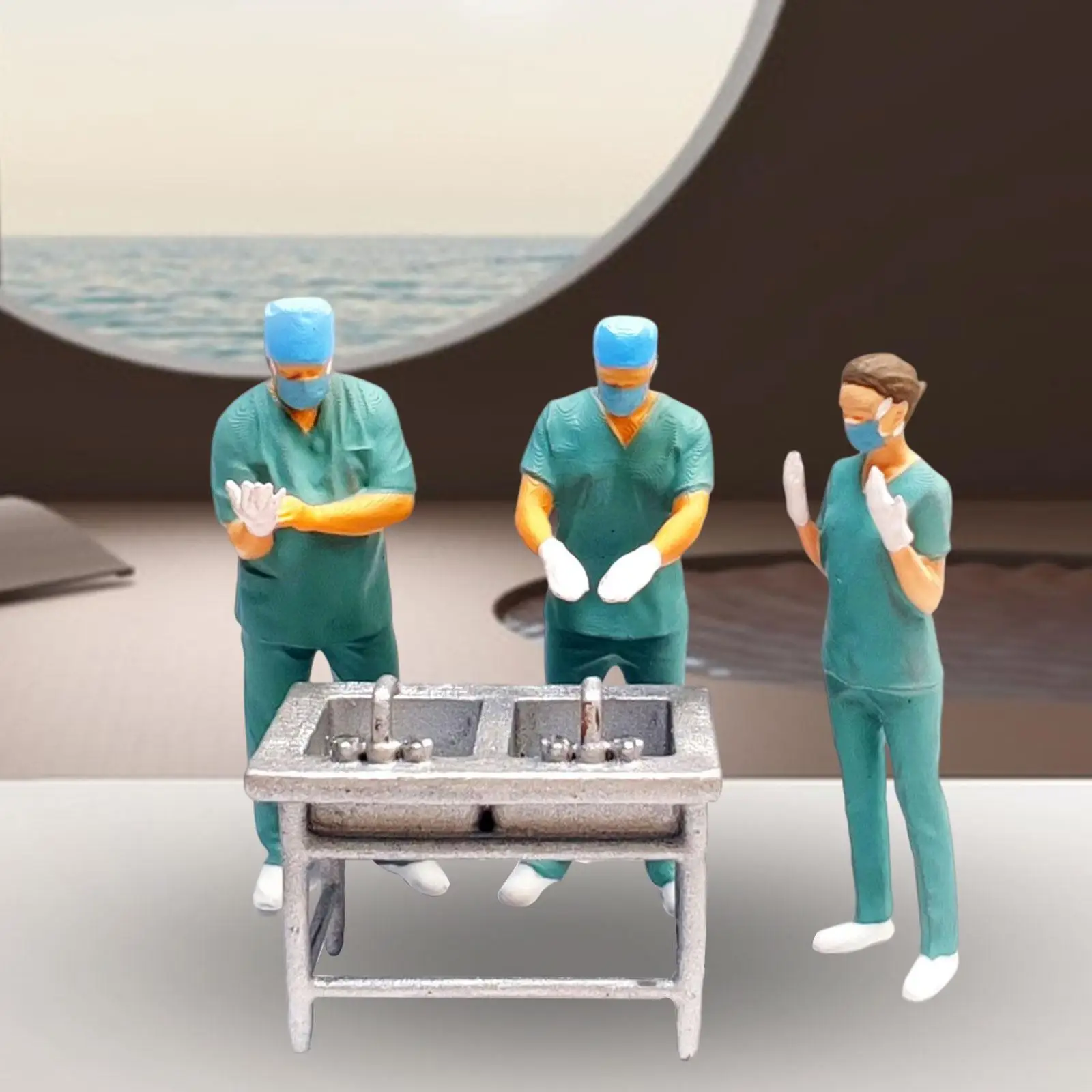 

Simulation Doctor Miniatures 1/87 Resin Sandtable Decoration Bed Patient