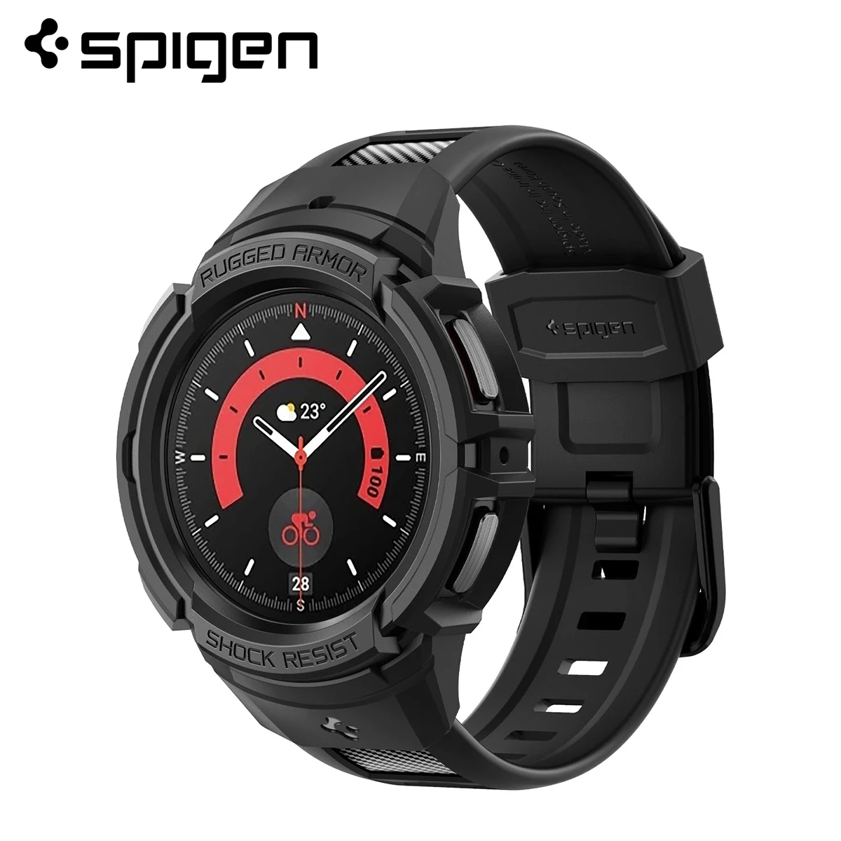 Spigen Rugged Armor Pro for Samsung Galaxy Watch 6 (44mm) Case with Band