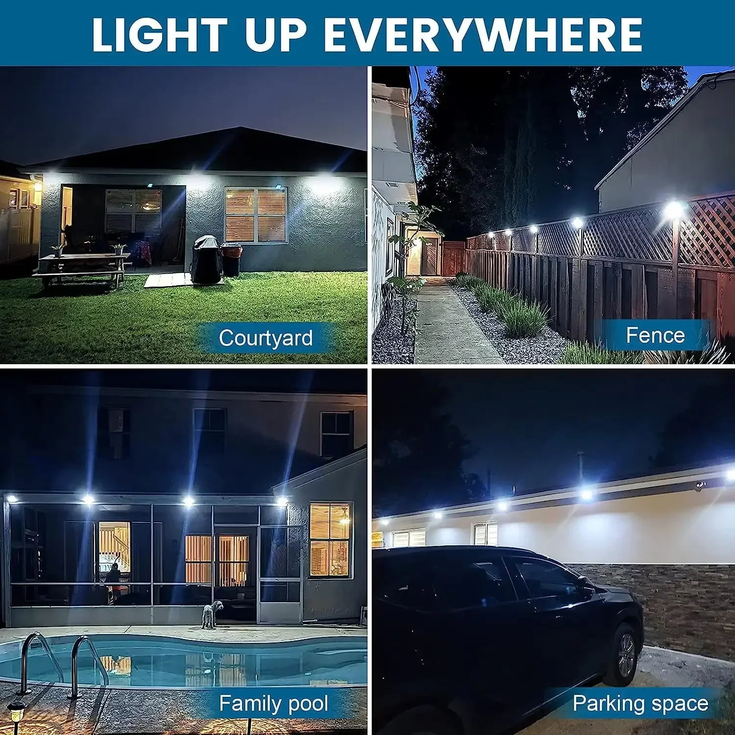 8 Pack IP45 Waterproof Solar Outdoor Lights-Waterproof Motion Sensor Wireless Security Lights for Garden,Fence,Yard,Patio,Garage