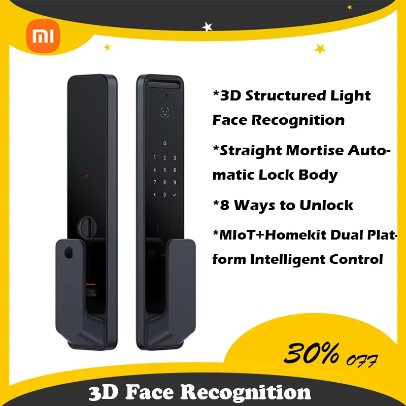 Xiaomi MiJia Smart Door Lock X Fingerprint Locks 3D Face Recognition Smart Home Door Lock WiFi NFC Digital Electronic Lock