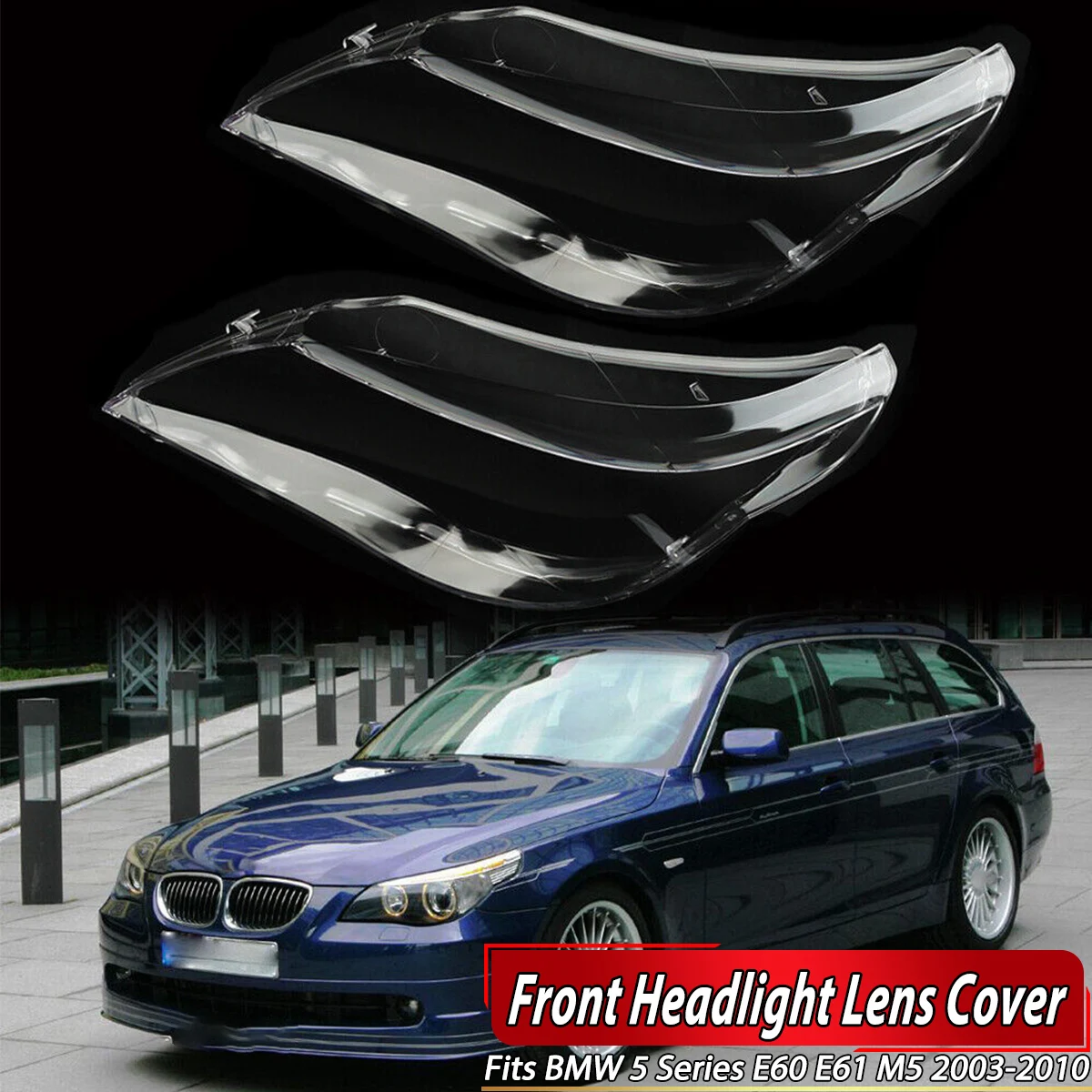 

For BMW E60 E61 5 Series Shell 525i 530i 545i 550i 2004-2010 Clear Headlamp Lampshade Car Front Light Shade Headlight Lens Cover