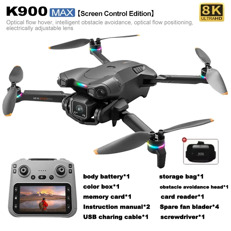 New K900 MAX GPS Drone Professional Dual Camera 8K Screen Remote Control UAV Brushless Obstacle Quadcopter Airplane Kid Gift Toy image 3