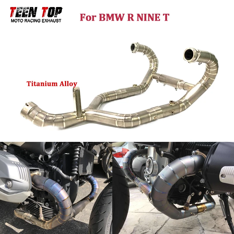 Ti-Alloy Motorcycle Exhaust Pipe For BMW R NINE T Exhaust Header OEM Size Escape Moto Front Link Pipe R9T Exhaust Front Tube