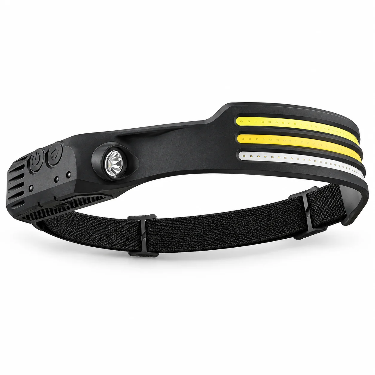 Camping Headlamp with Motion Sensor, White Red Yellow Light, Type-C Rechargeable Head Torch with Adjustable Strap
