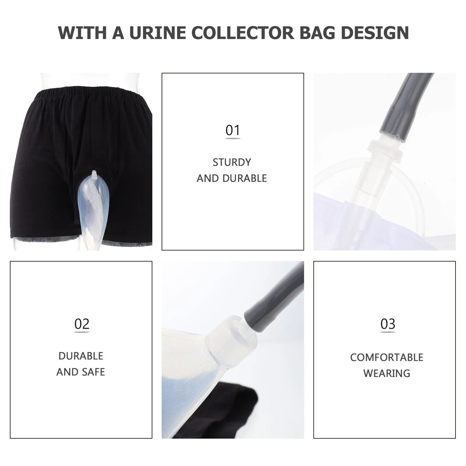 

1Set Incontinence Men Underwear Breathable Waterproof Cotton Soft Leakproof Pants with Urine Bags Male Urinals Underwear