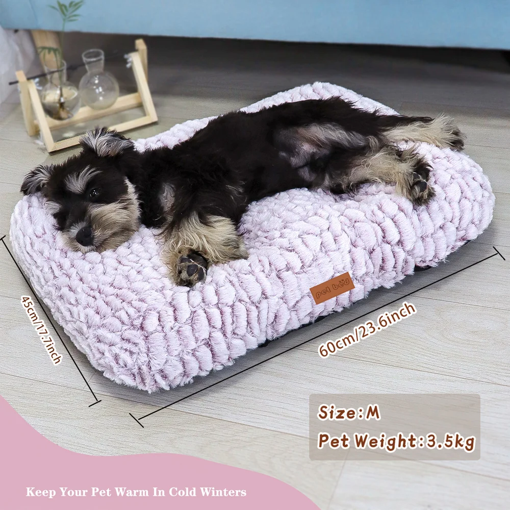 Dog Bed Pet Bed For Dog Mat Pet Mat Bed For Cat Pet Crate Bed For Dog Anti-Slip Washable Faux Fur Fluffy Comfy Pet Sleeping Mat