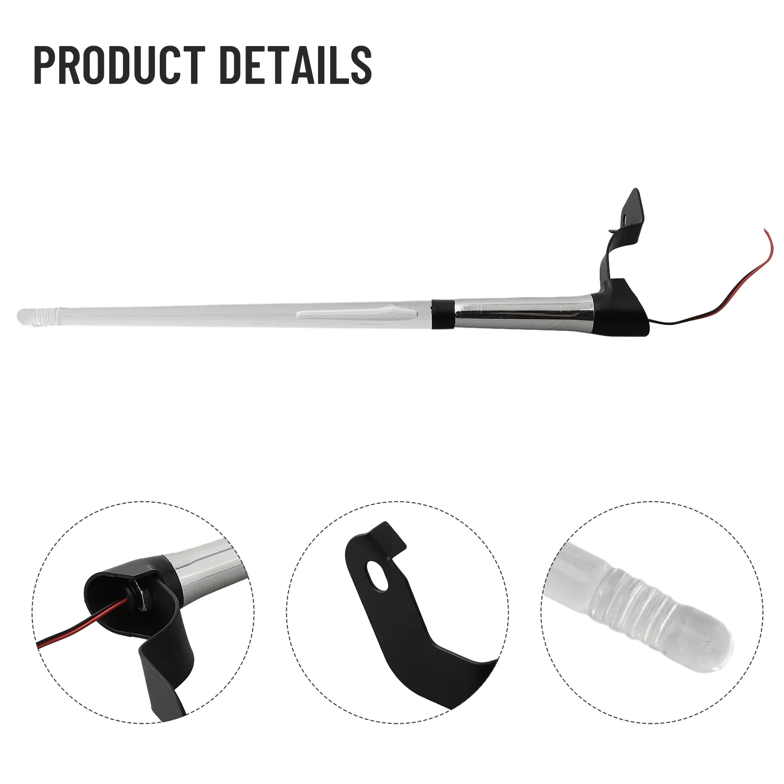 Uni Versal Car External Light Antenna Car Accessory 12V Flag Pole Light Antenna Direct Mount Antenna Mast Auto Accessories