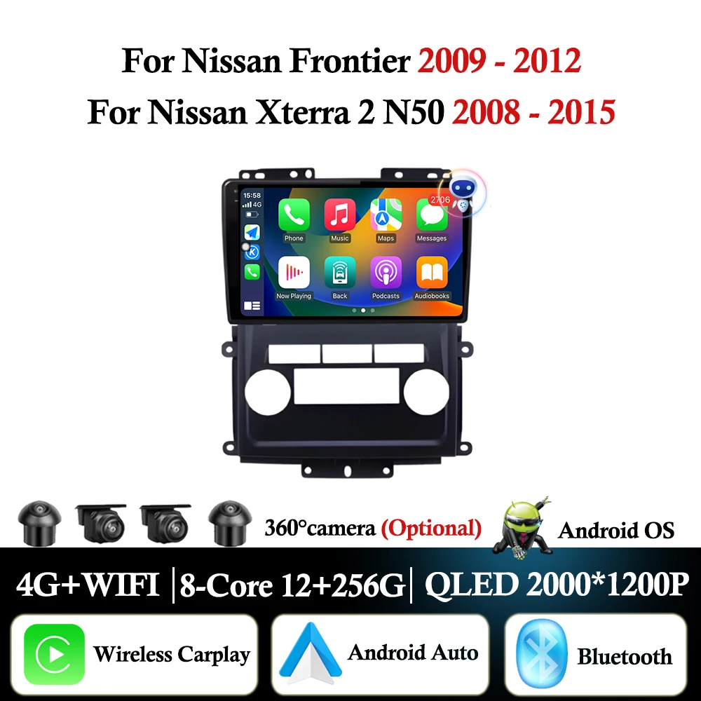 Android Auto Carplay For Nissan Frontier 2009 - 2012 For Nissan Xterra 2 N50 2008 - 2015 Car Radio Multimedia Player DSP Stereo