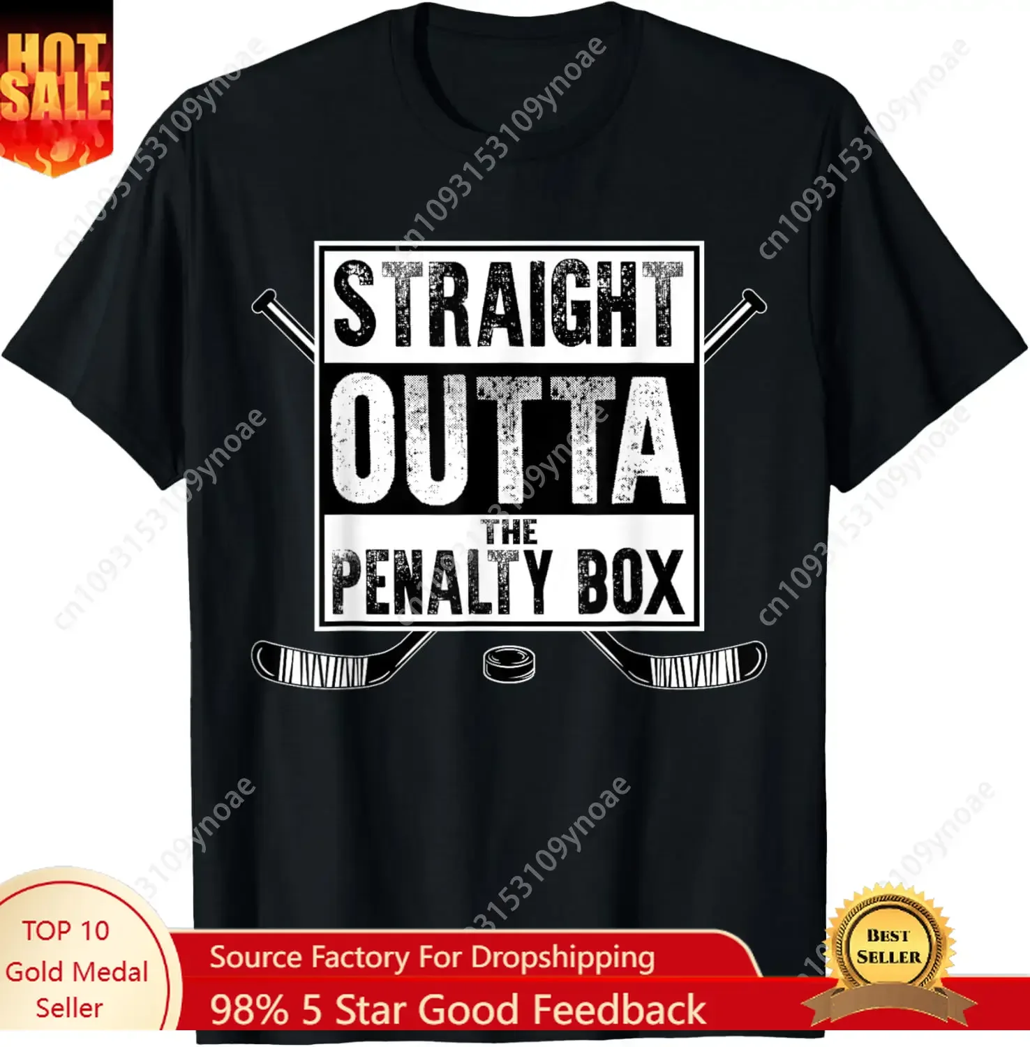 

Ice Hockey Player Gift Straight Outta The Penalty Box TShirt Man Women Cotton Tee Soft Shirt Breathable Top Short Sleeves