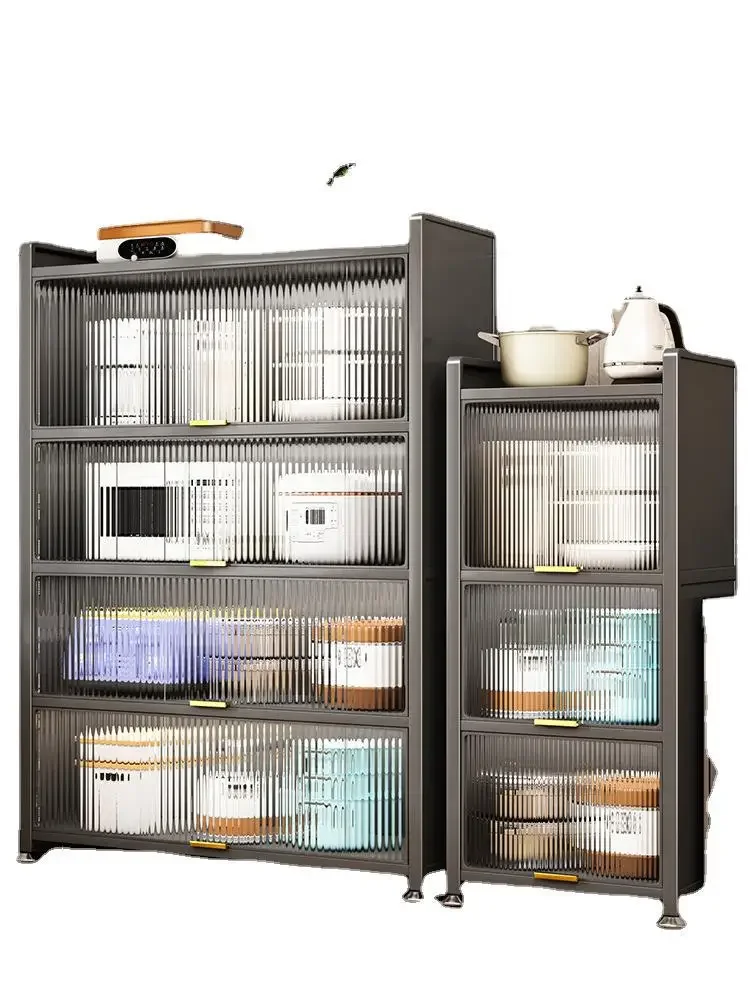 Kitchen storage rack with seam design, floor to floor multi-layer storage cabinet, multifunctional storage cabine