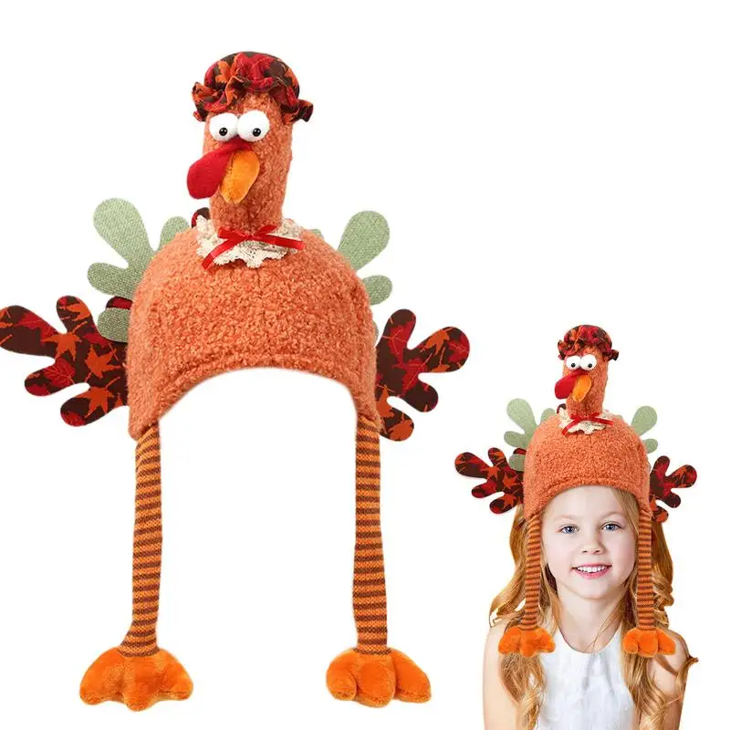 Christmas Chicken Leg Turkey Hat Turkey Long Legs Hat Chicken Hat Costume Thanksgiving Decorations Cartoon Plush Turkey Hat For