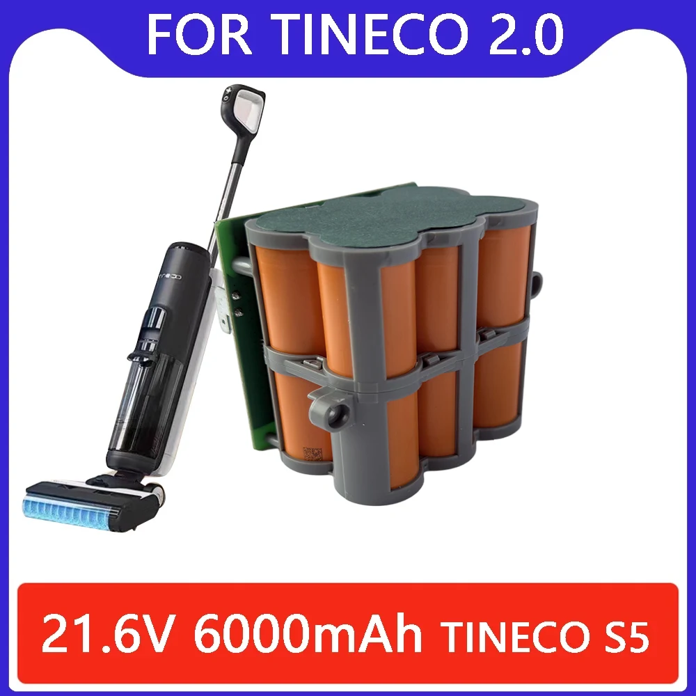 

Новый сменный аккумулятор для Tineco 21,6 В, 6000 мАч FLOOR ONE 2,0 S5 PRO 2 S5 Smart S5, аксессуары для парового скруббера, запчасти