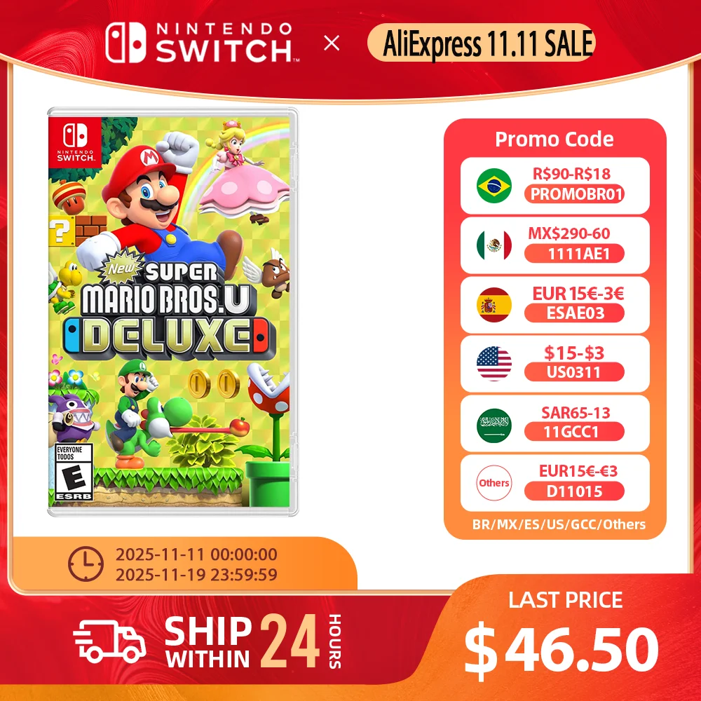 Nintendo Switch - New Super Mario Bros U Deluxe - Game Physical Cassette for Switch OLED Lite Game Console