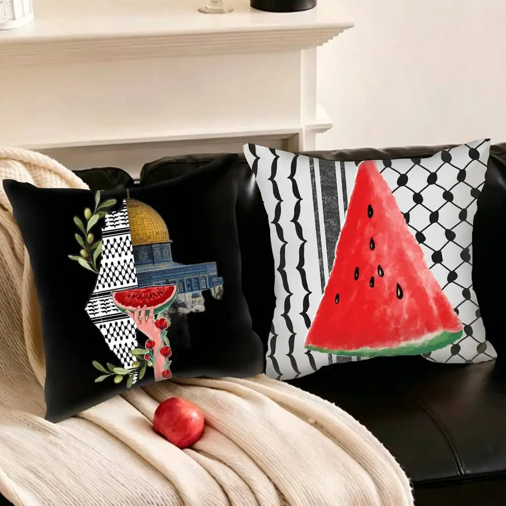 

Watermelon PalestineS-F-FlagjpgS Various Sizes Square Pillowcase For Car Home Bedchamber Decor