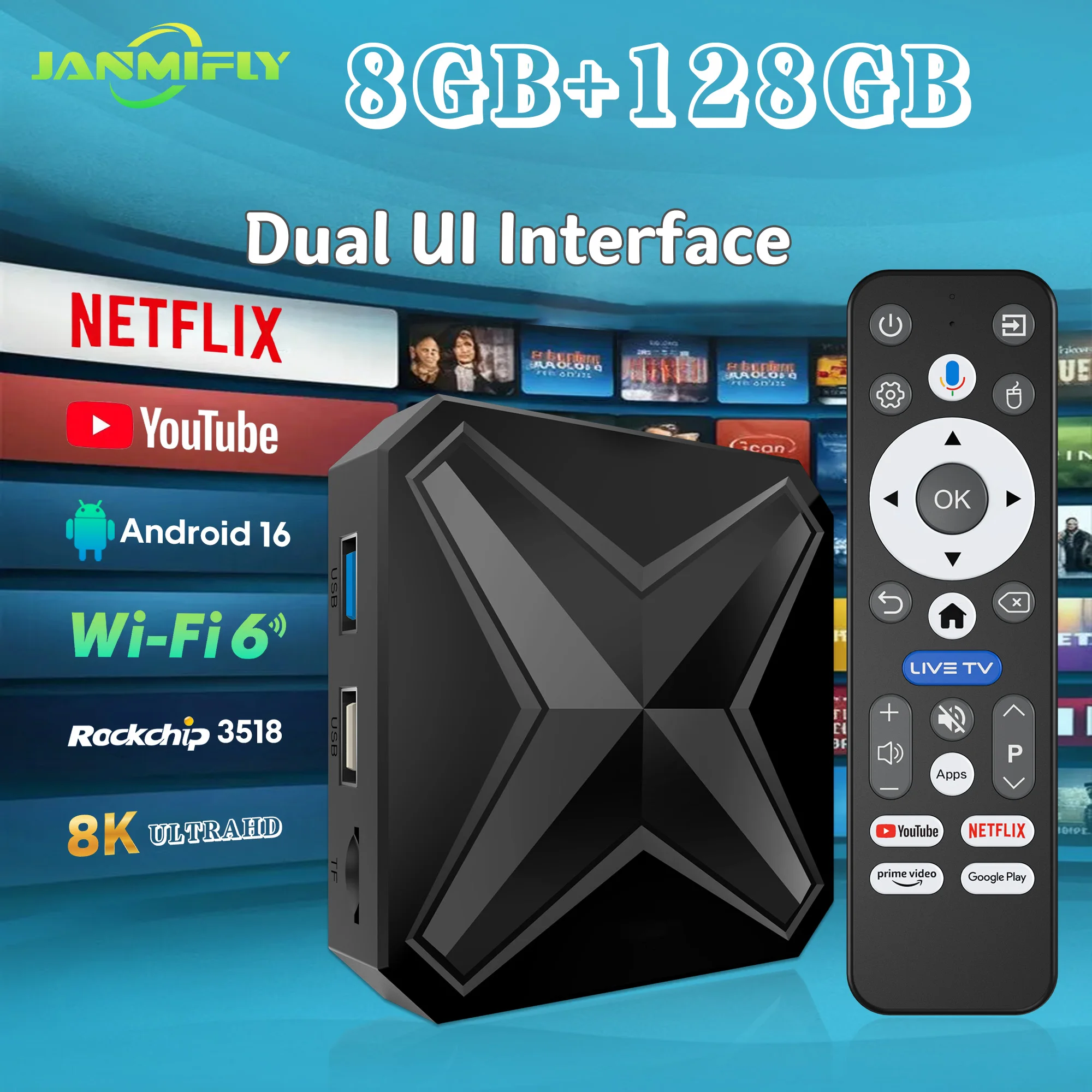 

Q1mini+ Android TV Box 2.4G/5.8G WiFi 8GB 128GB Smart Streaming Home Media Player Google Voice Remote Set Top Box
