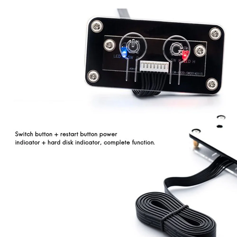 Super Sale Desktop Computer Switch External Power Switch Power Button+Restart Button PC Case Power Supply Button, 60cm