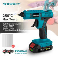 YOFIDRA Hot Melt Glue Gun Cordless Rechargeable with 10pcs 11mm Glue Sticks DIY Repair Power Tool For Makita 18V-21V Battery