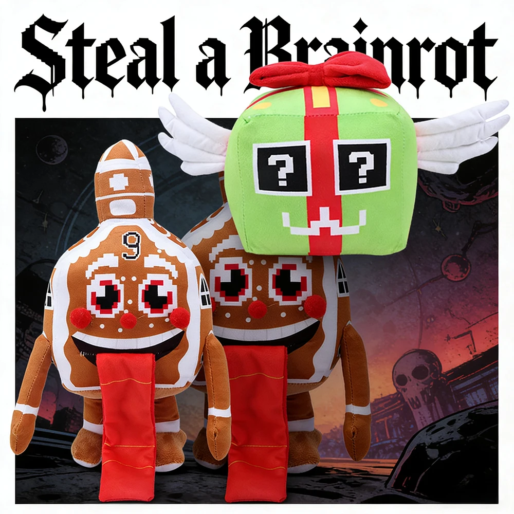 

STEAL A BRAINROT Spooky Lucky Block Pumpkin Plush Toys Game Surrounding Square Gift Box Toy Soft House No. 9 Toys for Kids Gifts